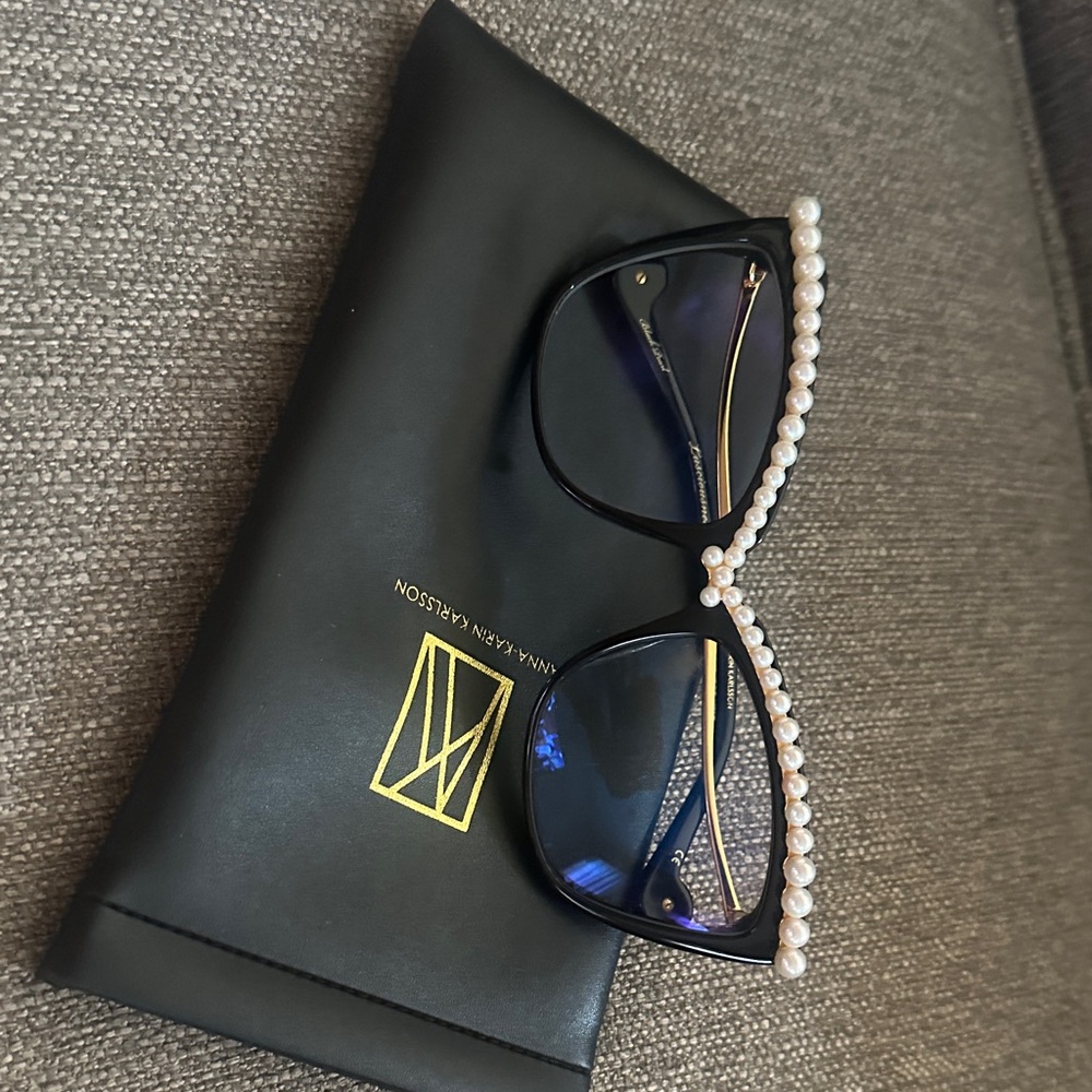 Anna-Karin Karlsson  Oversized Eyeglasses with Pearl Detail | Luxury Designer